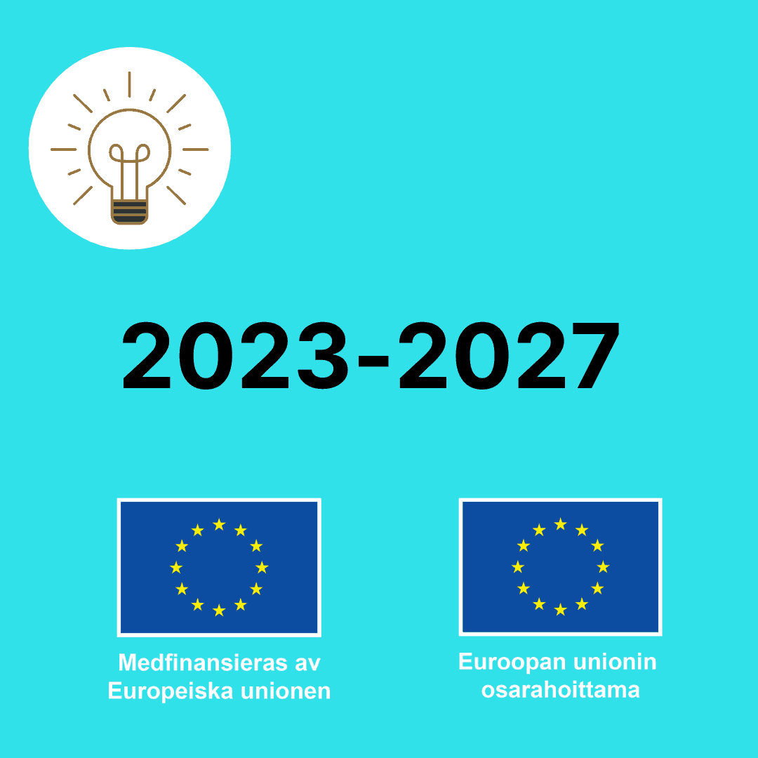 2023-2027 vuosiluvut ja EU liput ruotsiksi ja suomeksi